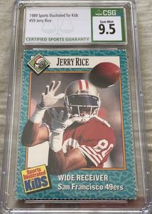 Jerry Rice San Francisco 49ers 1989 Sports Illustrated for Kids card CSG graded 9.5 MINT PLUS