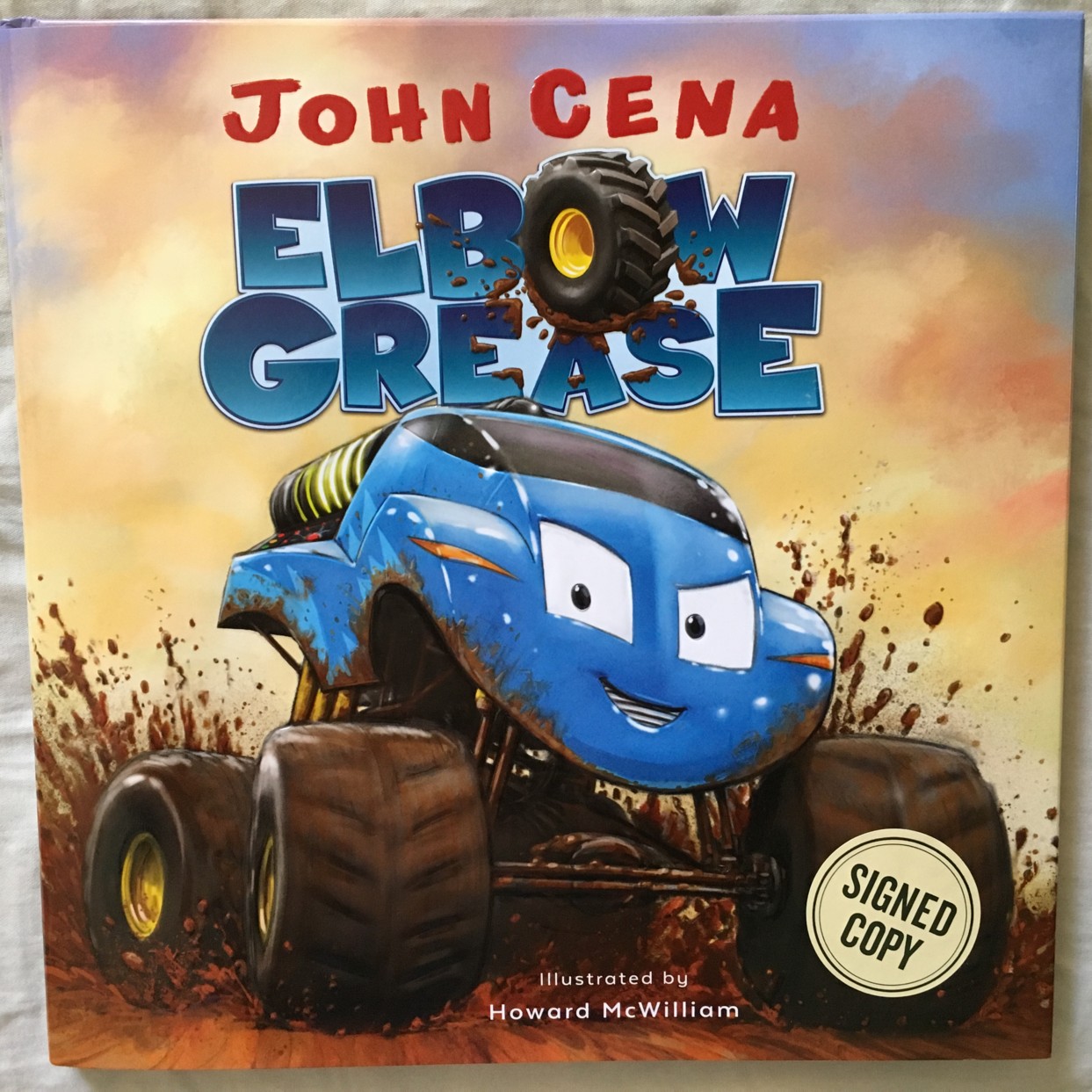 John Cena autographed Elbow Grease hardcover children's book