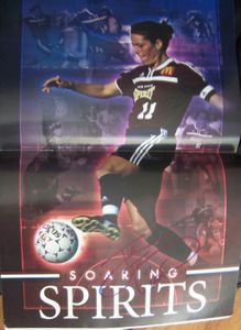 Julie Foudy autographed WUSA San Diego Spirit magazine centerfold poster