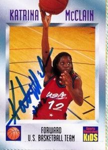 Katrina McClain autographed U.S. Olympic Basketball Team 1996 Sports Illustrated for Kids card