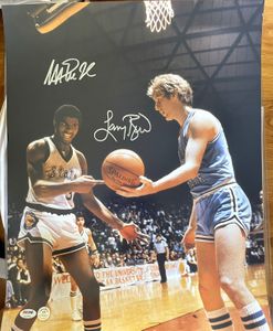 Larry Bird and Magic Johnson autographed 1979 NCAA Final 16x20 poster size photo (PSA/DNA Schwartz)