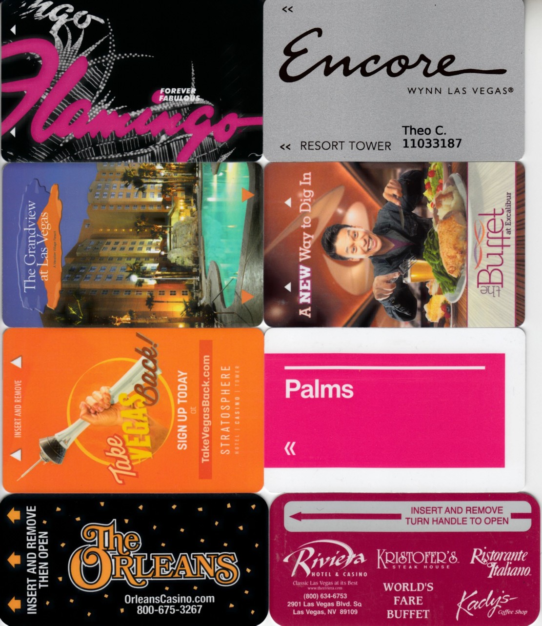 Las Vegas casino and hotel lot of 10 different room keys (Flamingo
