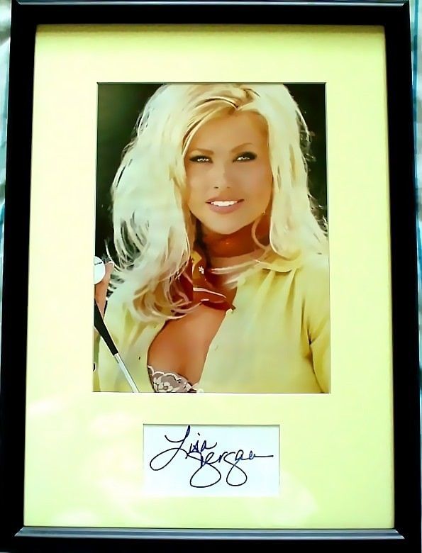Lisa Dergan (July 1998 Playmate) autograph custom framed with Playboy magazine photo