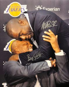 Magic Johnson and Byron Scott autographed Los Angeles Lakers 16x20 poster size photo PSA/DNA
