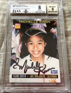 Michelle Kwan autographed 2000 Sports Illustrated for Kids card BAS authenticated BGS graded 8
