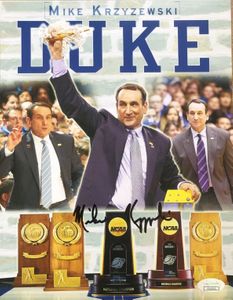Mike (Coach K) Krzyzewski autographed Duke Blue Devils 5 NCAA Titles photo JSA