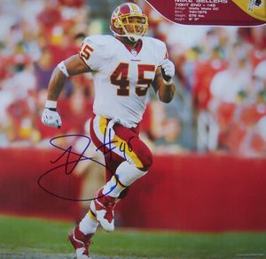 Mike Sellers autographed Washington Redskins calendar page photo