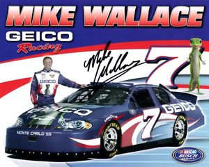 Mike Wallace autographed Geico Racing 8x10 NASCAR photo card