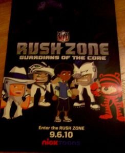 NFL Rush Zone 2010 San Diego Comic-Con 11x17 Nick Toons promo poster