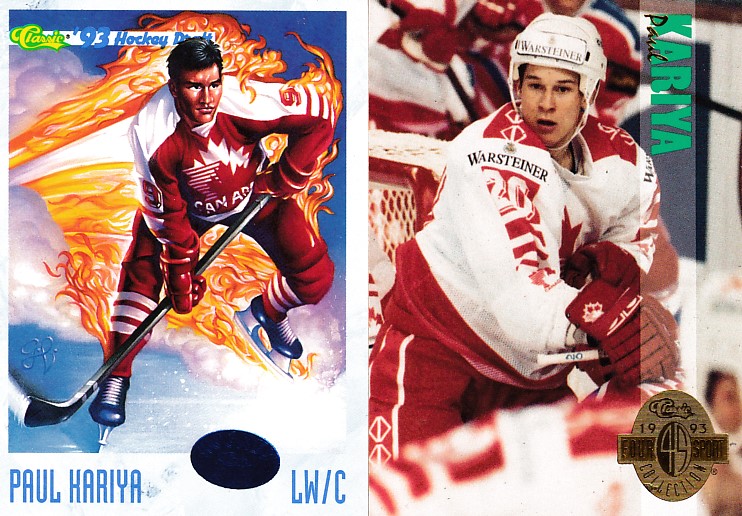 Paul Kariya set of 2 1993 Classic pre Rookie Cards