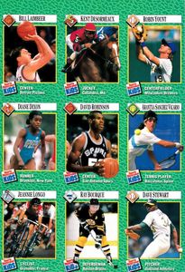 Ray Bourque David Robinson Arantxa Sanchez-Vicario Robin Yount 1990 Sports Illustrated for Kids 9 card sheet