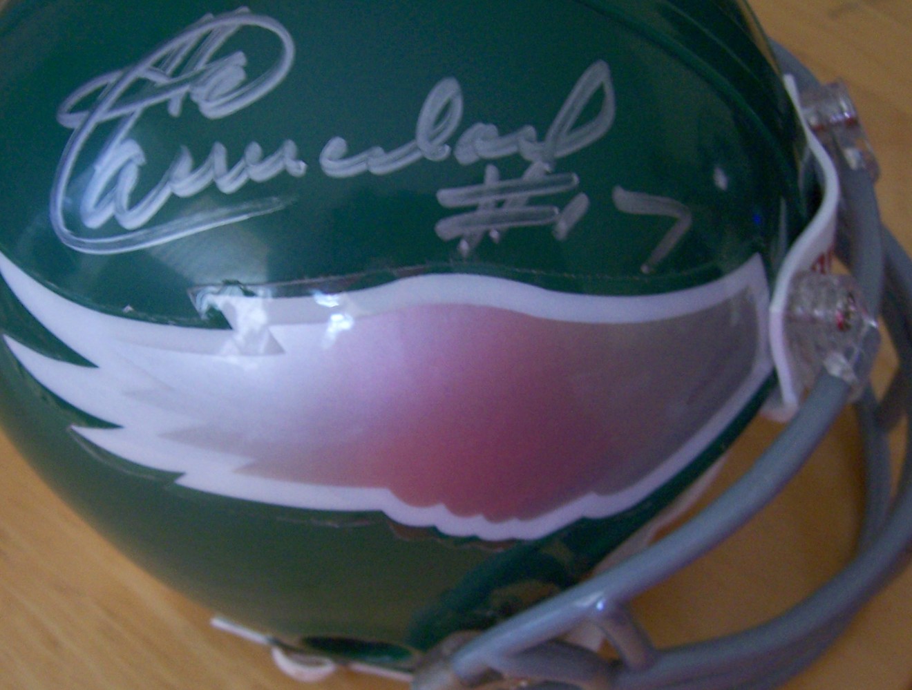 Ron Jaworski and Harold Carmichael autographed Philadelphia Eagles