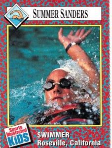 Summer Sanders 1991 Sports Illustrated for Kids swimming Rookie Card