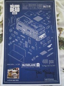 Todd McFarlane autographed Walking Dead Dale's RV 2015 Comic-Con exclusive poster