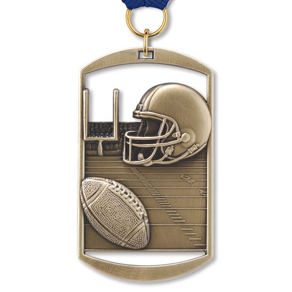 No. 10445 Football Dog Tag Medallion