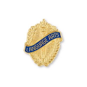 "No. 370 Language Arts Pin - Lapel Pin | Award Emblem"