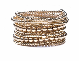 14k Gold Carolina Beaded Bracelet Stack