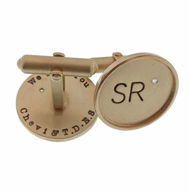 14k Gold Diamond Cuff Links