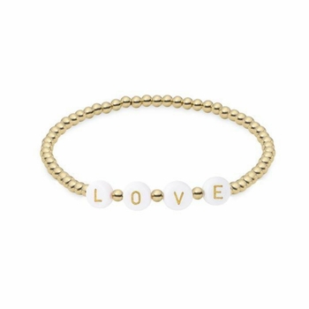 14k gold filled bead bracelet 4mm with letters