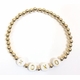 14k gold filled bead bracelet 4mm with letters