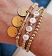 14k gold filled bead bracelet 4mm with letters