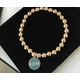 14k Gold Filled Beaded Bracelet with Monogram Initals