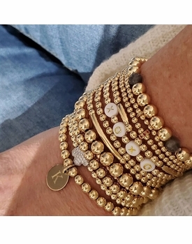 14k Gold Personalized Bead Bracelet