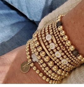 14k Gold Personalized Bead Bracelet