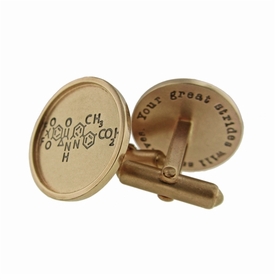 14k Gold with 14k Gold Rimmed Round Cuff Links