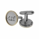 14k gold with 14k gold rimmed round cuff links