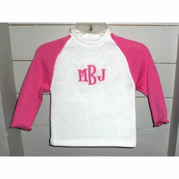 2 Color Raglan Sweater with Monogram