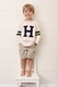 3 Striped Sleeve Initial Sweater