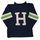 3 Striped Sleeve Initial Sweater
