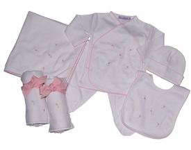 Rosebud Layette Set, 6 Piece