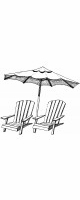 adirondack chairs & umbrella
