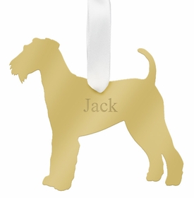 Airedale Terrier Christmas Ornament - Gold