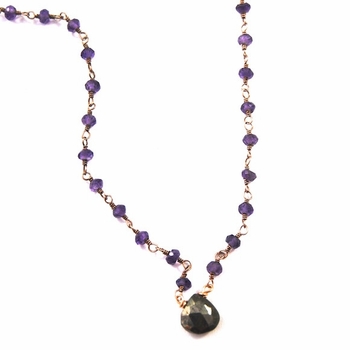 Amethyst & Pyrite Lina Choker Necklace