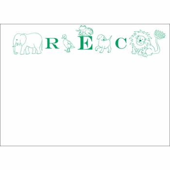 animal monogram children's stationary