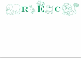 Animal Monogram Children's Stationery
