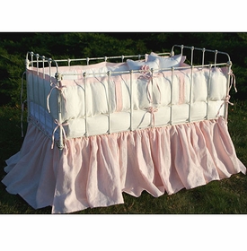 Anjou Laundered Linen Crib Bedding (Custom Colors Available) (Contact Us for Pricing)