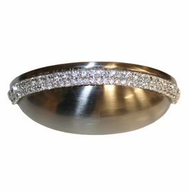 Art Deco Satin Nickel Crystal Bin Pull