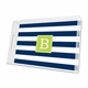 awning stripe navy lucite tray - large