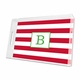 awning stripe red lucite tray - large