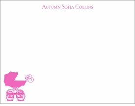 Baby Buggy Pink Children's Stationery