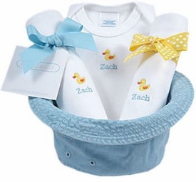baby gift bucket hat - yellow ducks