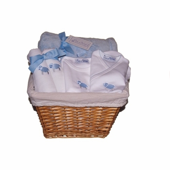 baby lamb gift basket (blue)