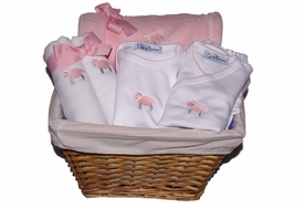 baby lamb gift basket (pink)