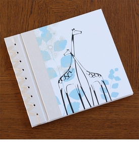 baby's first book - blue giraffe by rag & bone bindery