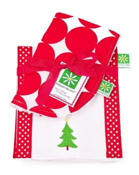 baby's first christmas bib burp set