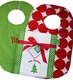 baby's first christmas bib burp set